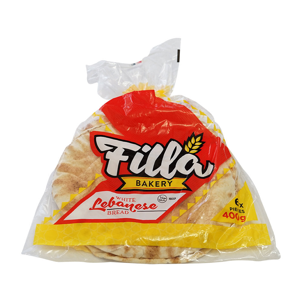 Filla Bakery Lebanese Bread White 400g (6 Pack)
