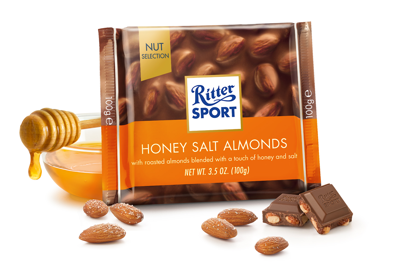 Ritter Honey Salted Almond Chocolate 100g