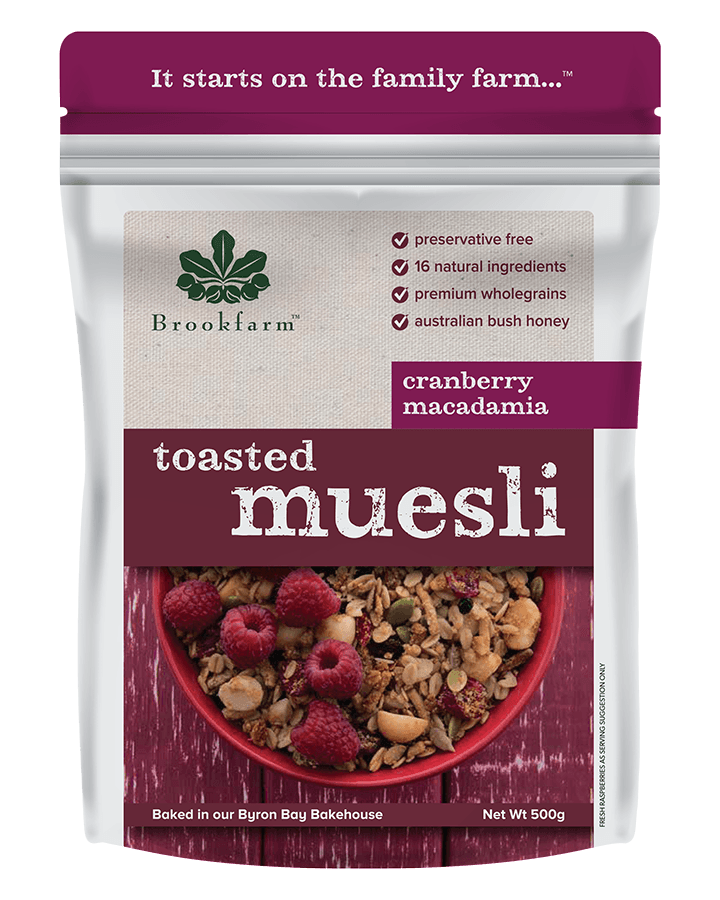Brookfarm Toasted Macadamia Cranberry Muesli 500g