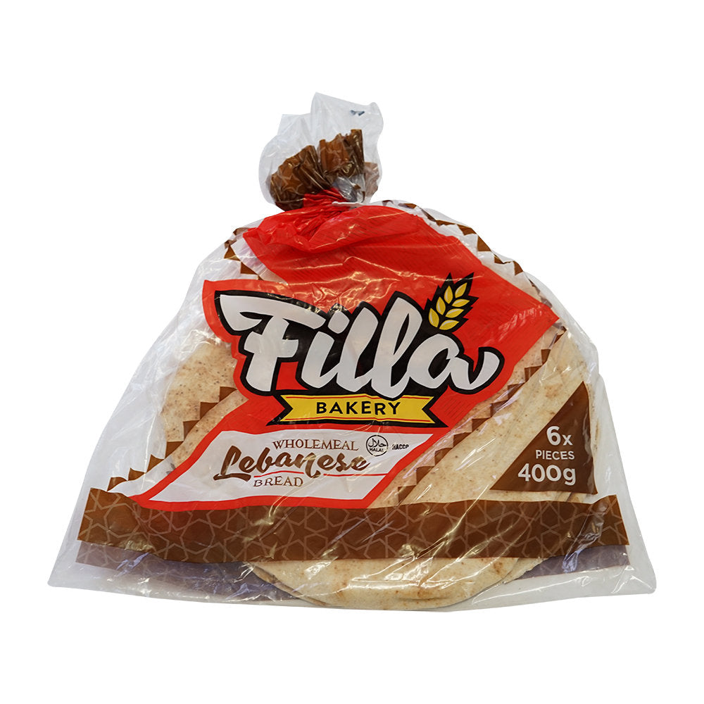 Filla Bakery Lebanese Bread Wholemeal 400g (6 Pack)