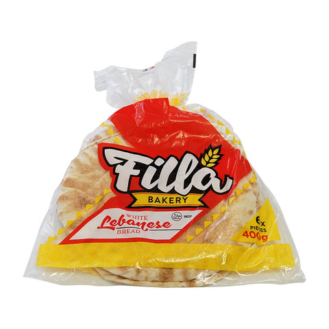 Filla Bakery Lebanese Bread White 400g (6 Pack)