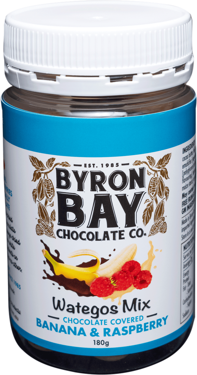 Byron Bay Choc Co Watergos Raspberry & Banana – Fresh Sensations Online