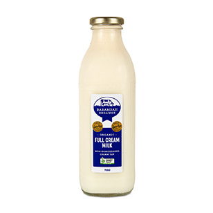 Barambah Organics Full Cream Milk 750ml Glass
