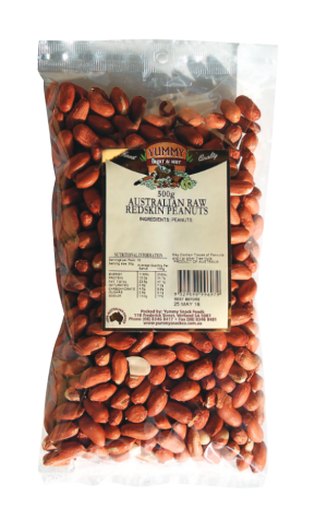 Yummy Peanuts Raw Red Skin 500g