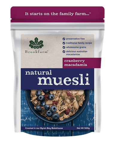 Brookfarm Natural Macadamia Cranberry Muesli 500g