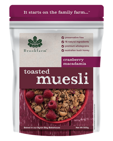 Brookfarm Toasted Macadamia Cranberry Muesli 500g